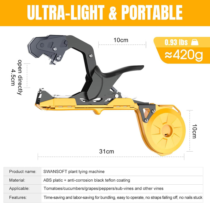 SWANSOFT B13 Pflanzenbindemaschine, 50mm Bindezange für Pflanzen Profi, Bindemaschine Pflanzen für T