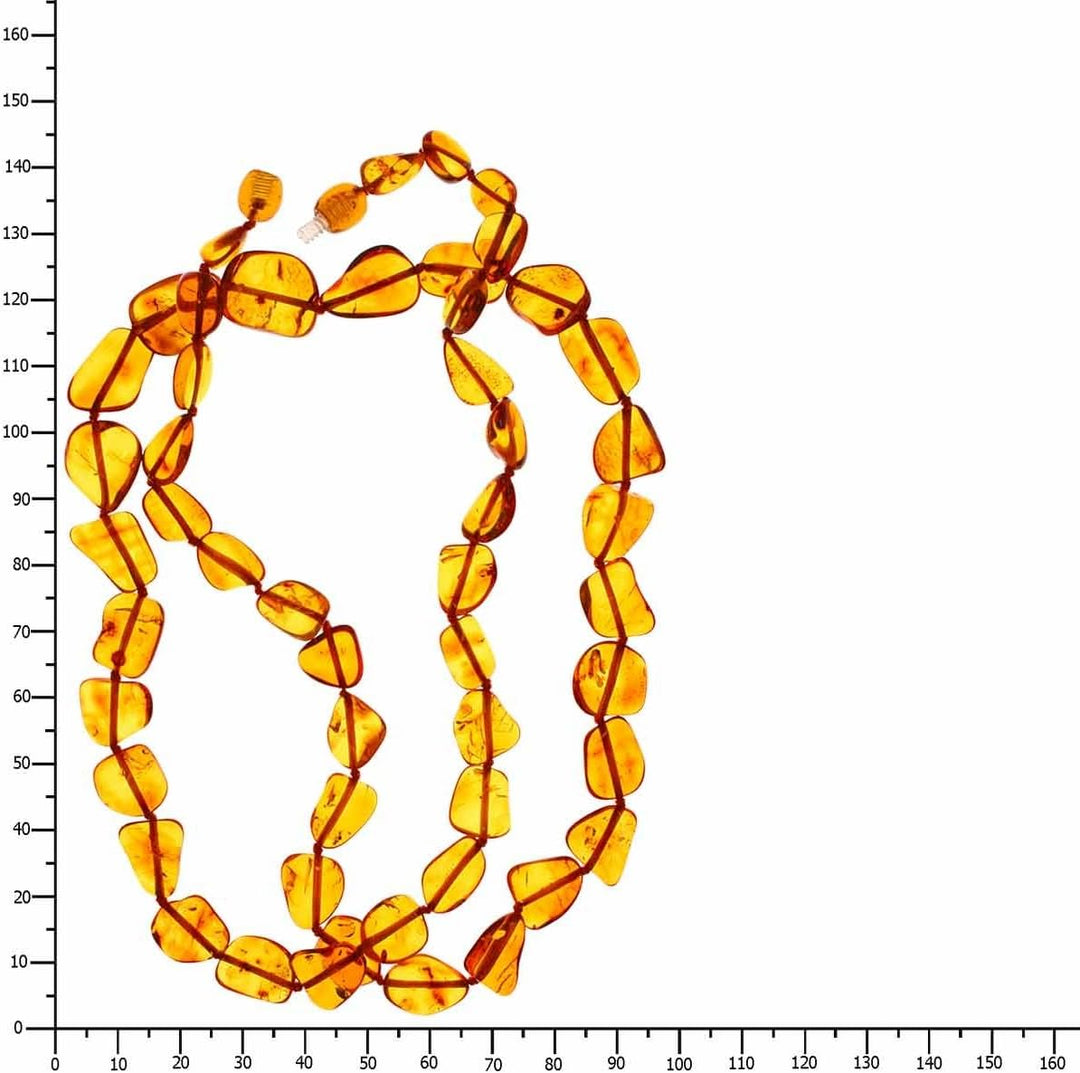 InCollections Damen-Bernsteinkette 70 cm mit Drehverschluss, cognacfarben, 9107440091350