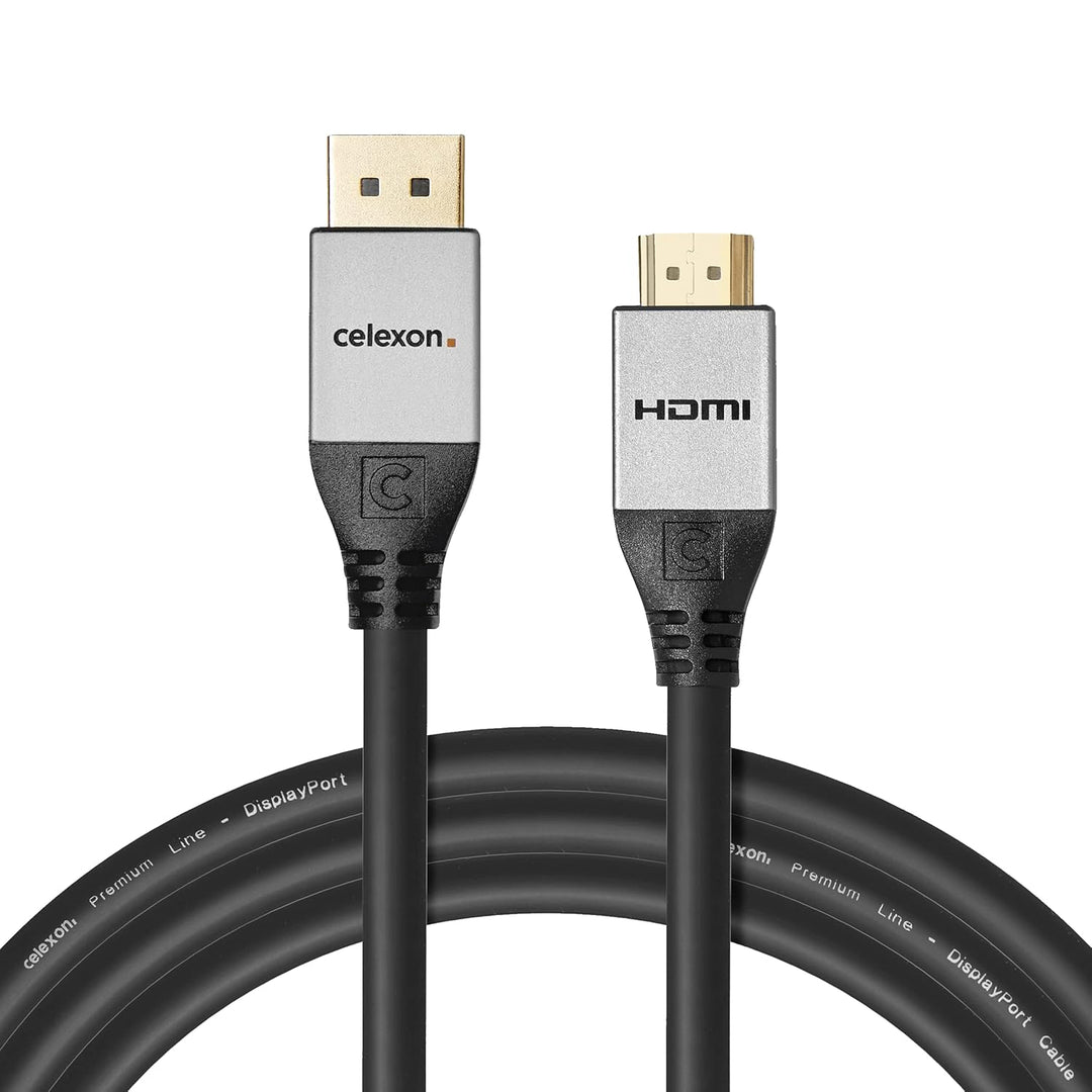 celexon DisplayPort auf HDMI Kabel 4K UHD @30Hz 1,5m - Professional Line - DisplayPort 1.2 / HDMI 1.