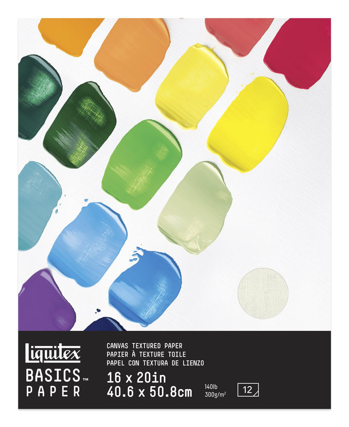 Liquitex 4602006 Basics Acrylpapier - Malblock für Acrylfarben, 12 Blatt weiss, 300 g/m² schweres Ma