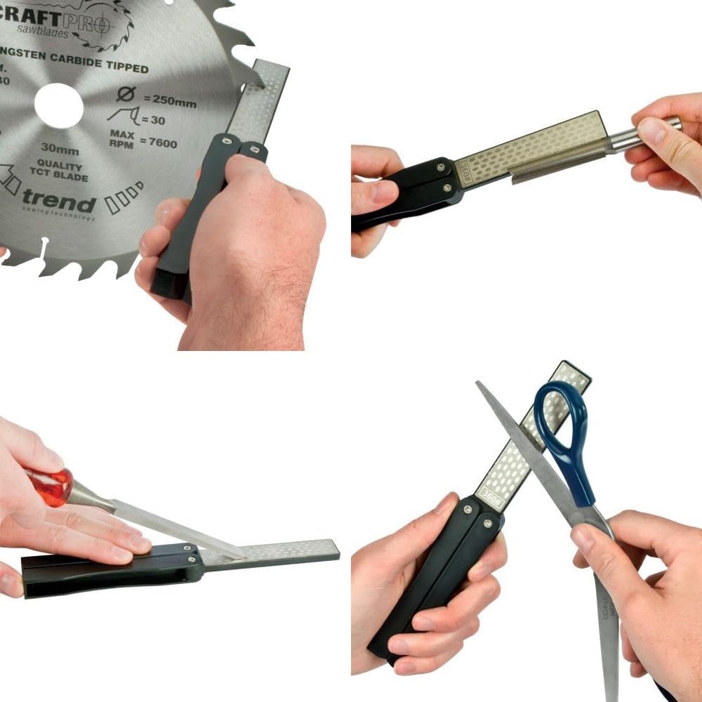 Trend Craftpro Klappbarer Griff Doppelseitiger Diamant 4 Zoll Schärfstein, CR/DWS/F4/FC