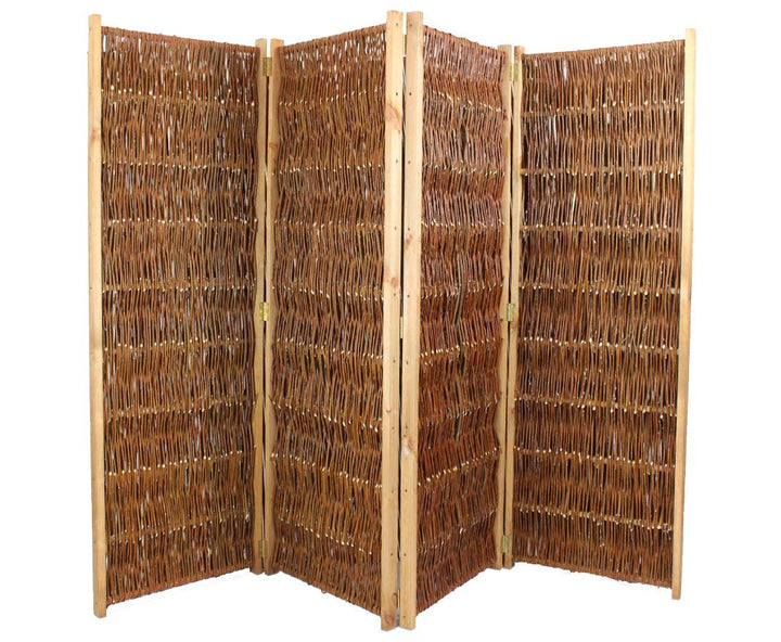 Spanische Wand Raumteiler 4teilig 150 x 240cm aus Weide - Hochwertiger Sicht- und Windschutz aus Wei