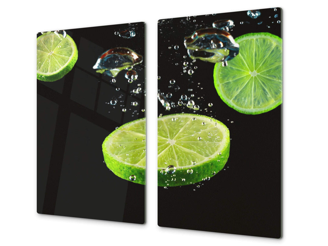 Küchenbrett aus Hartglas und Induktionskochplattenabdeckung – Schneideplatten SINGLE mit 60 x 52 cm