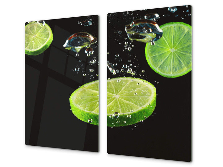Küchenbrett aus Hartglas und Induktionskochplattenabdeckung – Schneideplatten SINGLE mit 60 x 52 cm