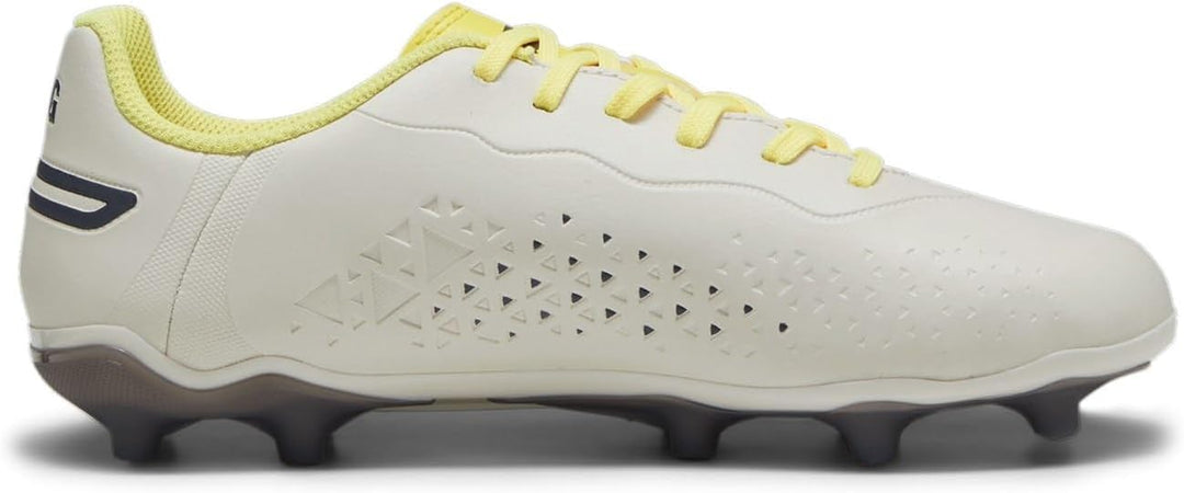 PUMA Unisex Kinder King Match Fg/Ag JrSoccer Shoe 38 EU Alpine Snow Asphalt Yellow Blaze, 38 EU Alpi