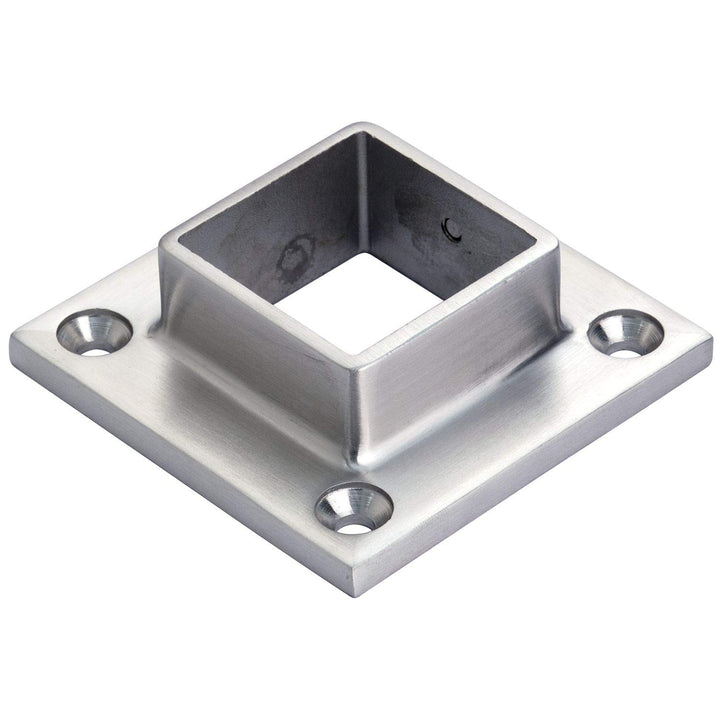 CROSO CN4900210 Wand- und Bodenflansch für Vierkantrohr 40 x 40 mm, Edelstahl V4A, Silber für Aufnah