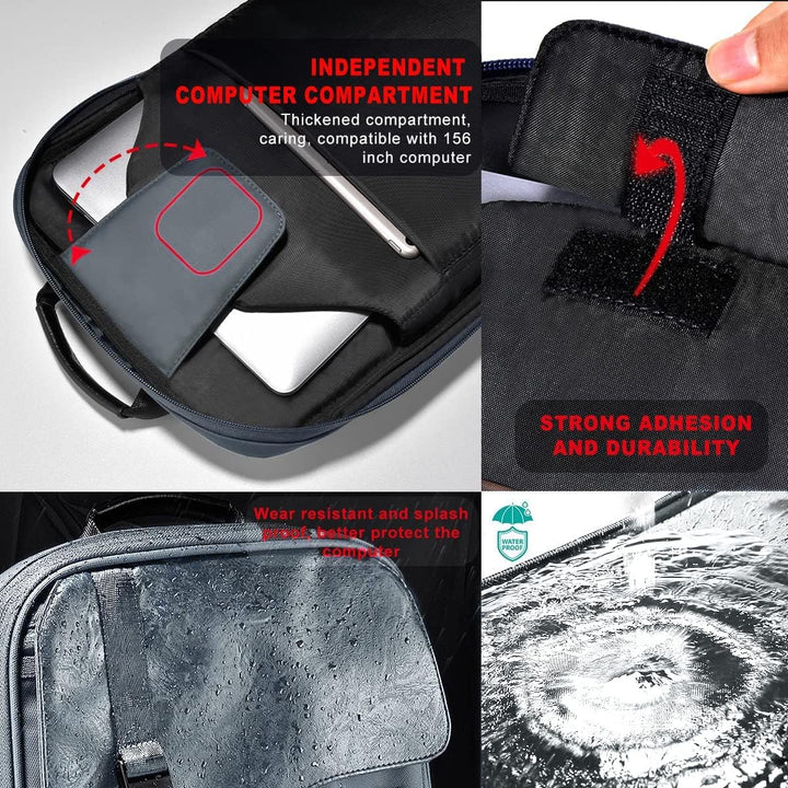 ZINZ Laptop Rucksack 15 15,6 16 Zoll, Erweiterbarer Computerrucksack mit Mehreren Taschen, Diebstahl