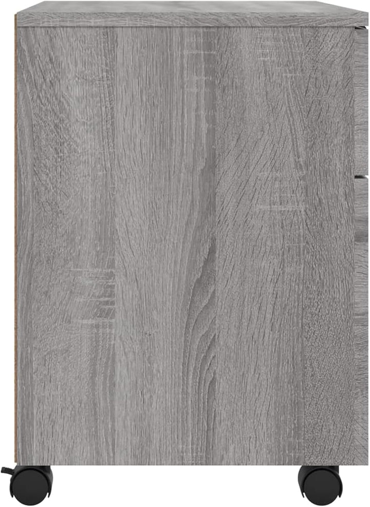 Mobiles Aktenschränkchen mit Rollen Grau Sonoma 45x38x54 cm - Holzwerkstoff - für Büro und Heim Mode