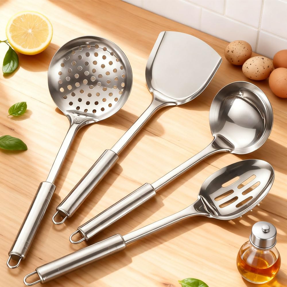10er Küchenhelfer Set Küchenutensilien Edelstahl Kochlöffel Set Edelstahl Küchen Utensilien Set mit