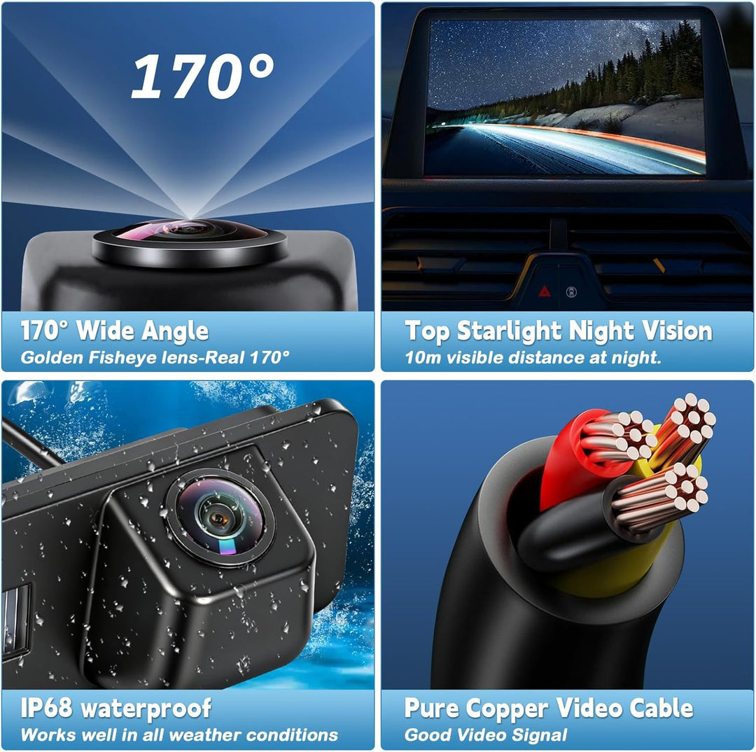 HD 1080P Auto Rückfahrkamera Ersatz für VW Polo 2004-2026 VW Golf 4 5 6 Skoda Superb 2008-2014, 170