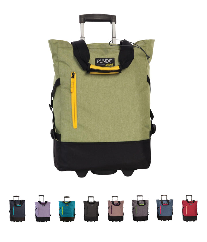 Punta® Einkaufstrolley 33L Hellgrün | Einkaufstrolley modern mit Skater-Rollen – leise & leichtgängi