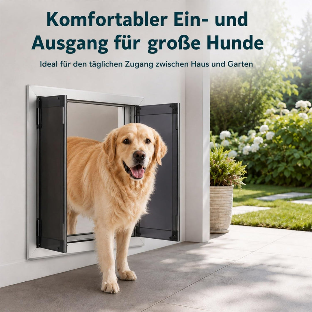 Premium-HundetüR, Aluminium-HaustiertüR Mit Paneelen, HundetüR Mit Automatisch SchliessEnden Magnetk