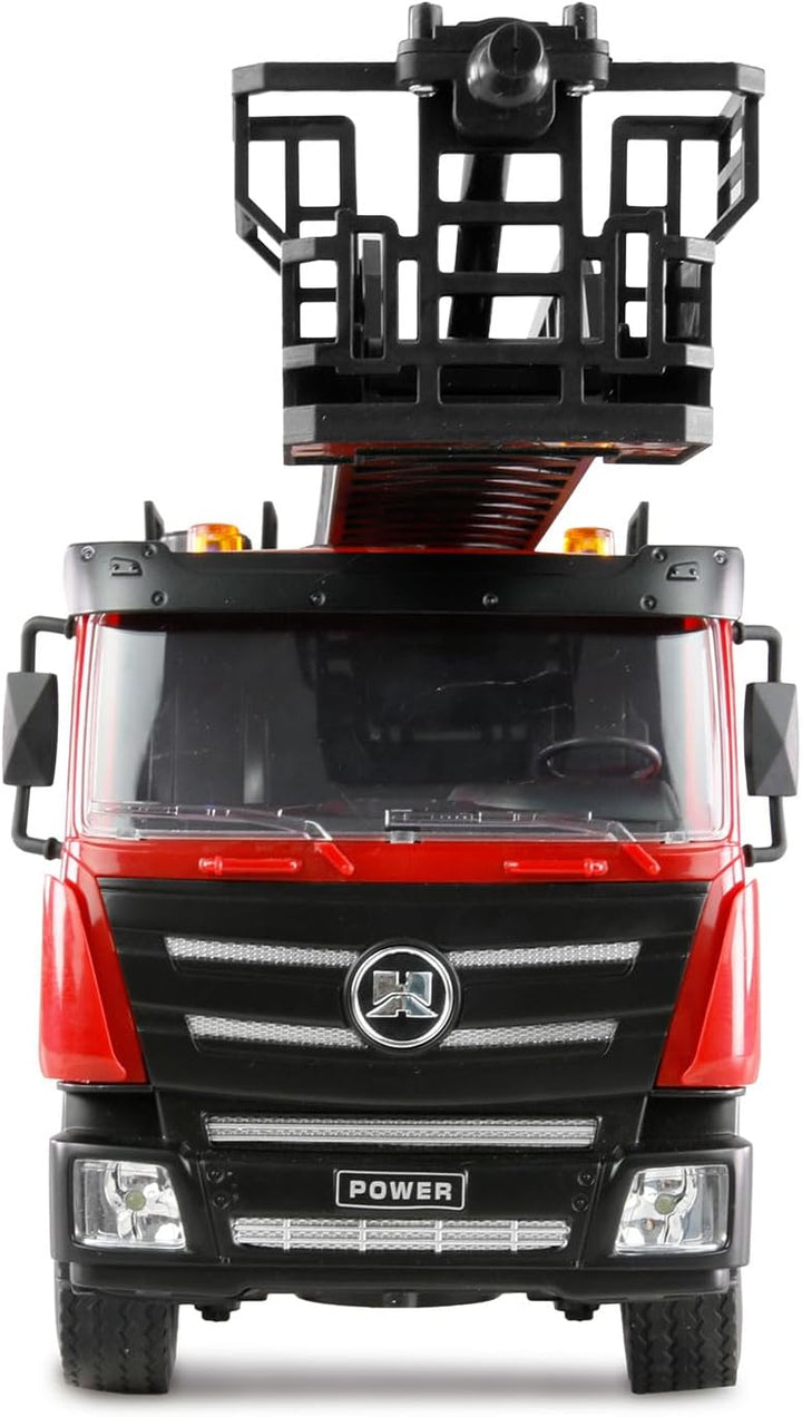 Amewi Feuerwehr Drehleiterfahrzeug 1:18 RTR ferngesteuert RC Kinder 8 Jahre, Rot