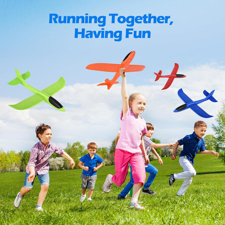 Hoiloie XXL 4 Stücke 44cm Styroporflieger Kinder,Flieger Styropor Flugzeug Styropor Kinder,Wurfgleit
