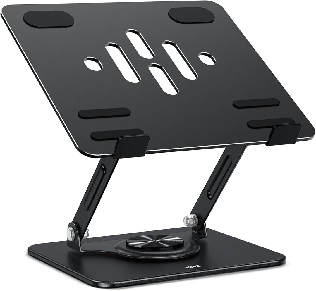 ALS03 Laptop-Ständer, verstellbarer Computerständer mit 360° drehbarer Basis, ergonomische Laptop-Er
