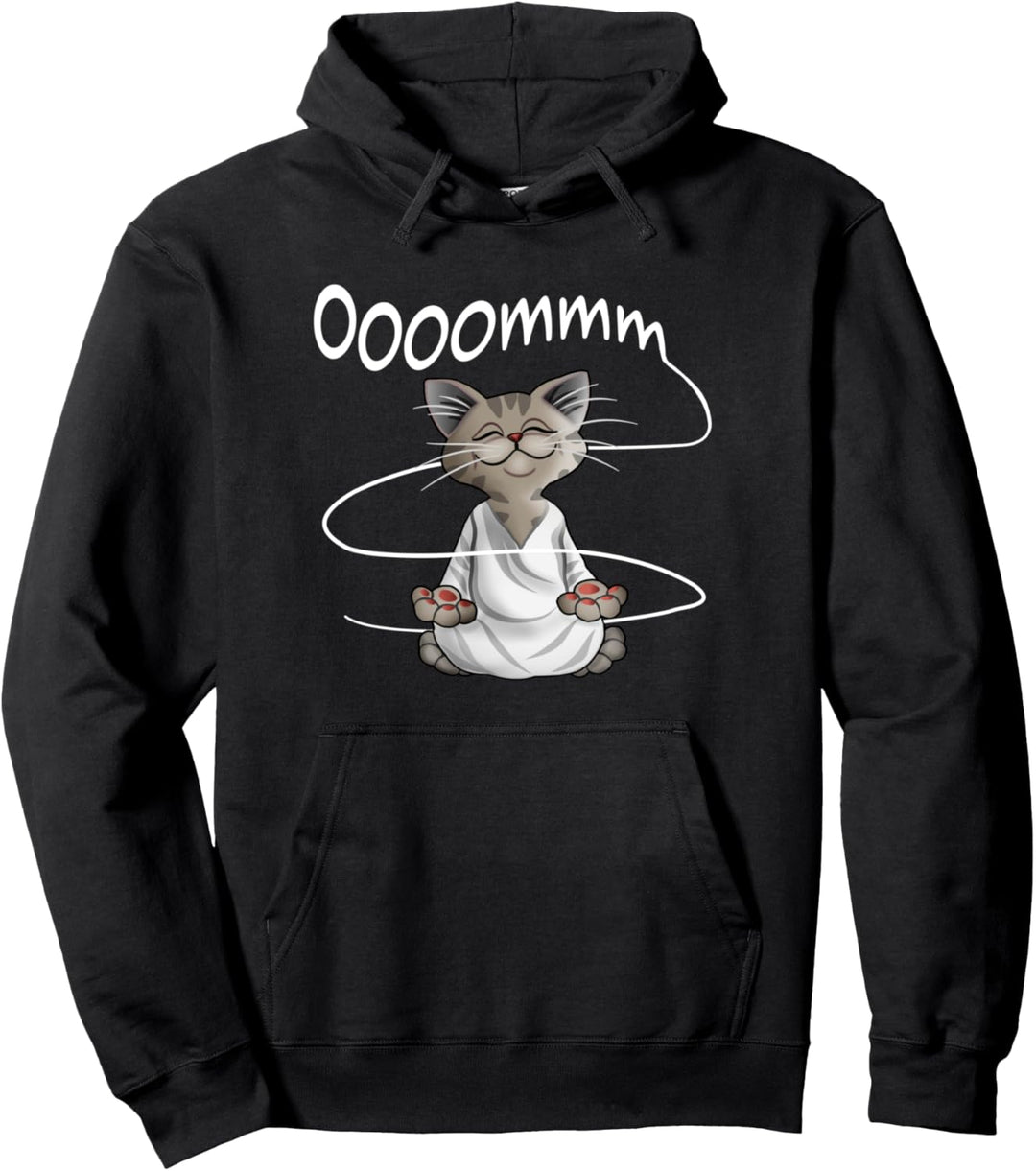Glückliche Buddha Katze Yoga Katzen Meditations Pullover Hoodie