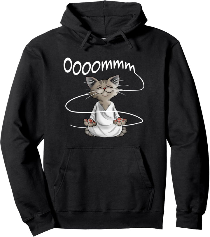 Glückliche Buddha Katze Yoga Katzen Meditations Pullover Hoodie