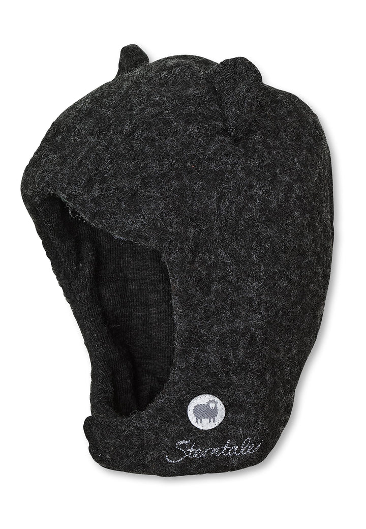 Sterntaler Unisex Baby Schalmütze aus Wolle (Merino) Mütze, anthrazit melange