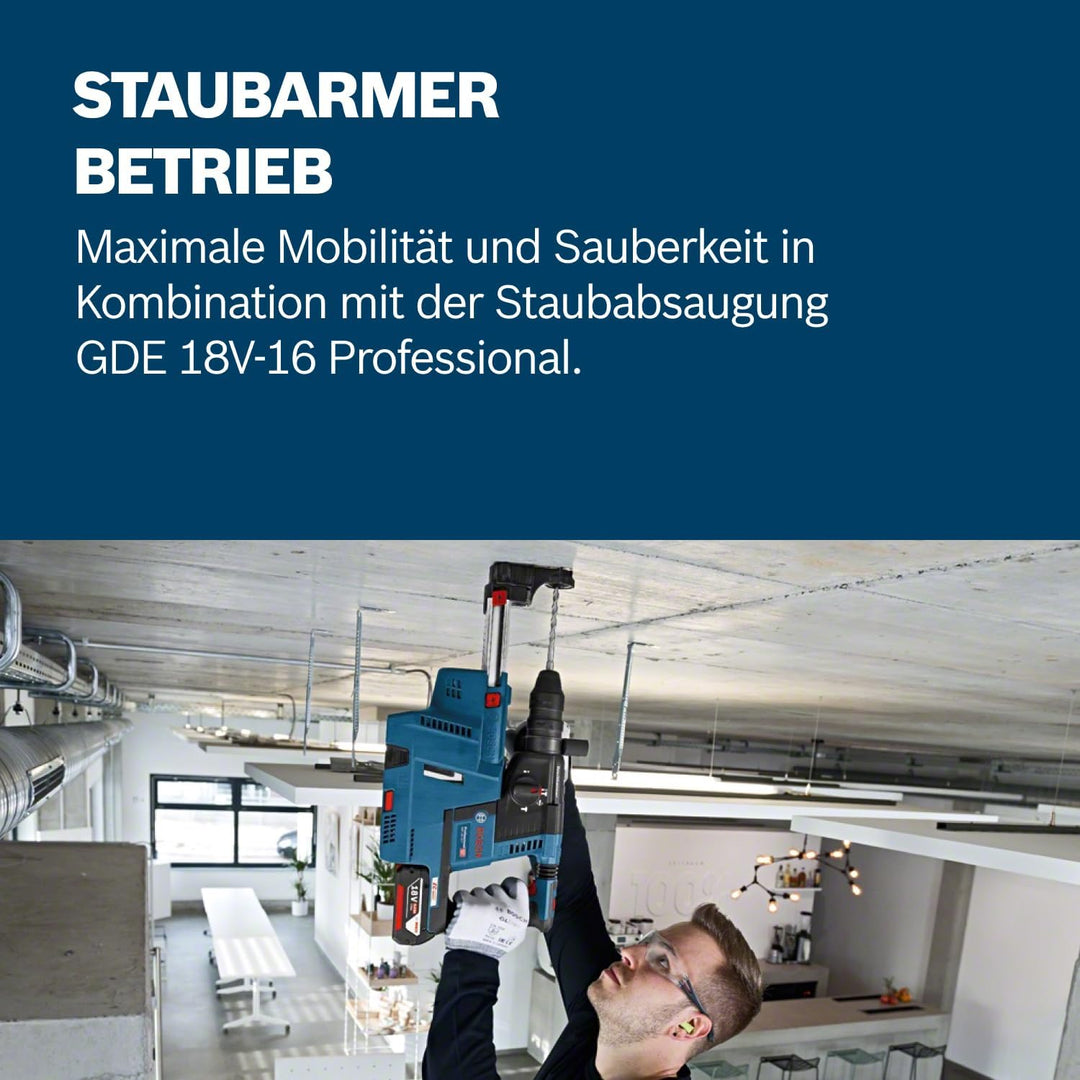 Bosch Professional 18V System Akku Bohrhammer GBH 18V-26 (SDS Plus, Schlagenergie: 2,6 Joule, Bohr-Ø