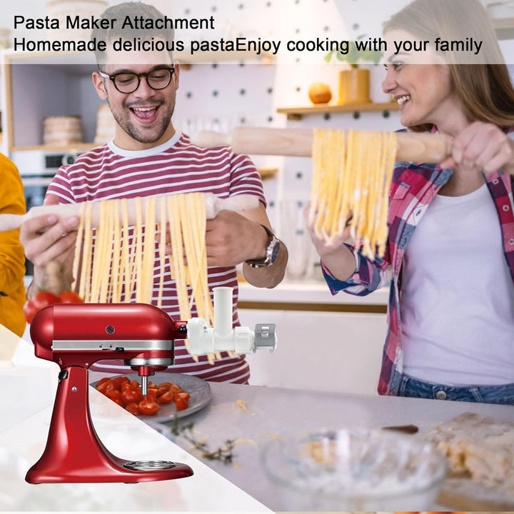Nudelaufsatz für Kitchenaid Standmixer,Nudelroller Aufsatz mit 6 verschiedenen Formen von Nudelausla