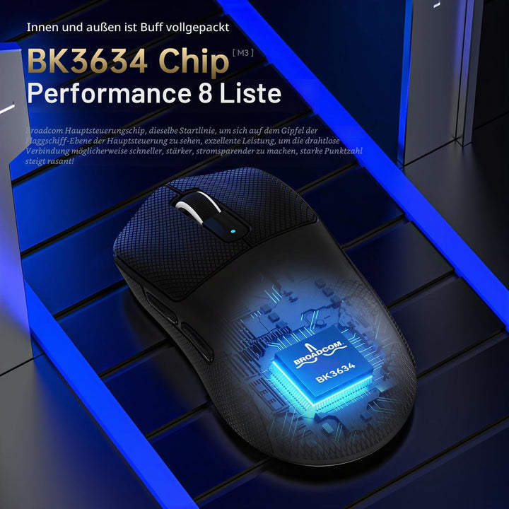 MAMBASNAKE M3 39g Superlight Mouse, PixArt PAW3395PRO Gaming Sensor, BT/2.4G Wireless/Wired Gaming M