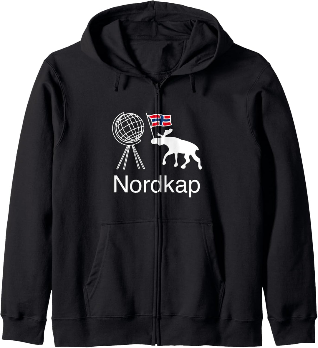 Nordkap Norwegen Flagge Elch Kapuzenjacke