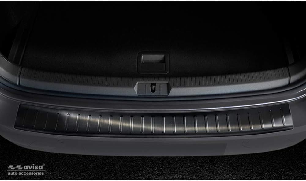Avisa Schwarz Edelstahl Heckstossstangenschutz kompatibel mit Volkswagen Golf VII Variant 2012-2017