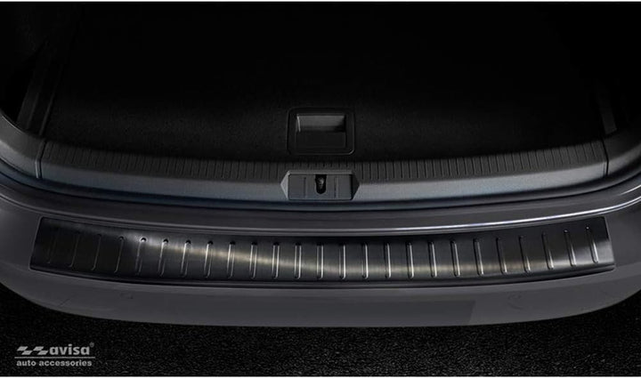 Avisa Schwarz Edelstahl Heckstossstangenschutz kompatibel mit Volkswagen Golf VII Variant 2012-2017