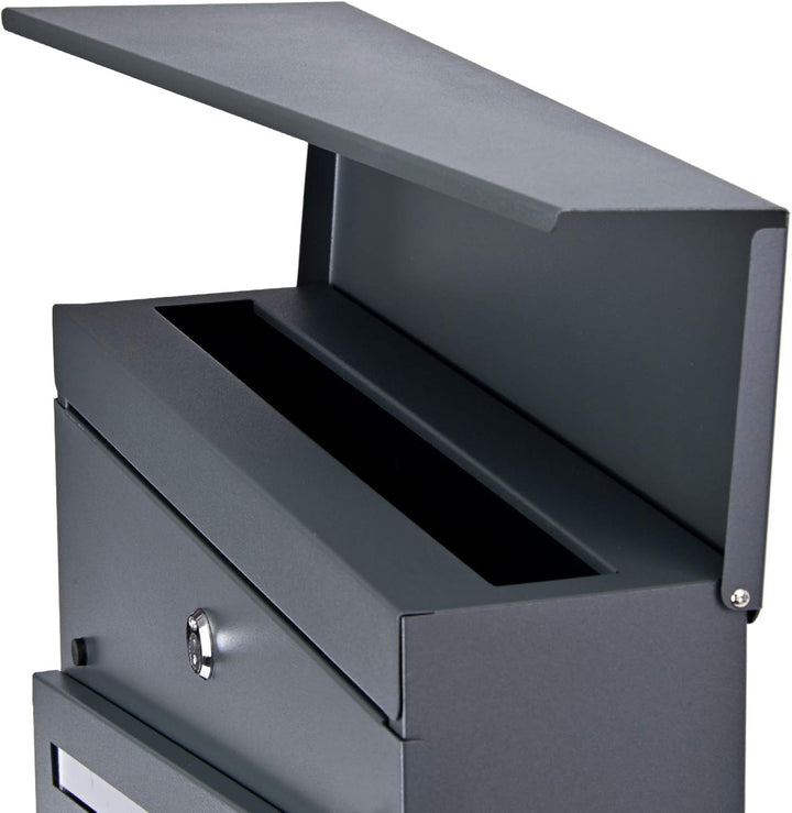 Verda Briefkasten mit Zeitungsfach, 2X Schlüssel, Postkasten Designer Wandbriefkasten, individueller
