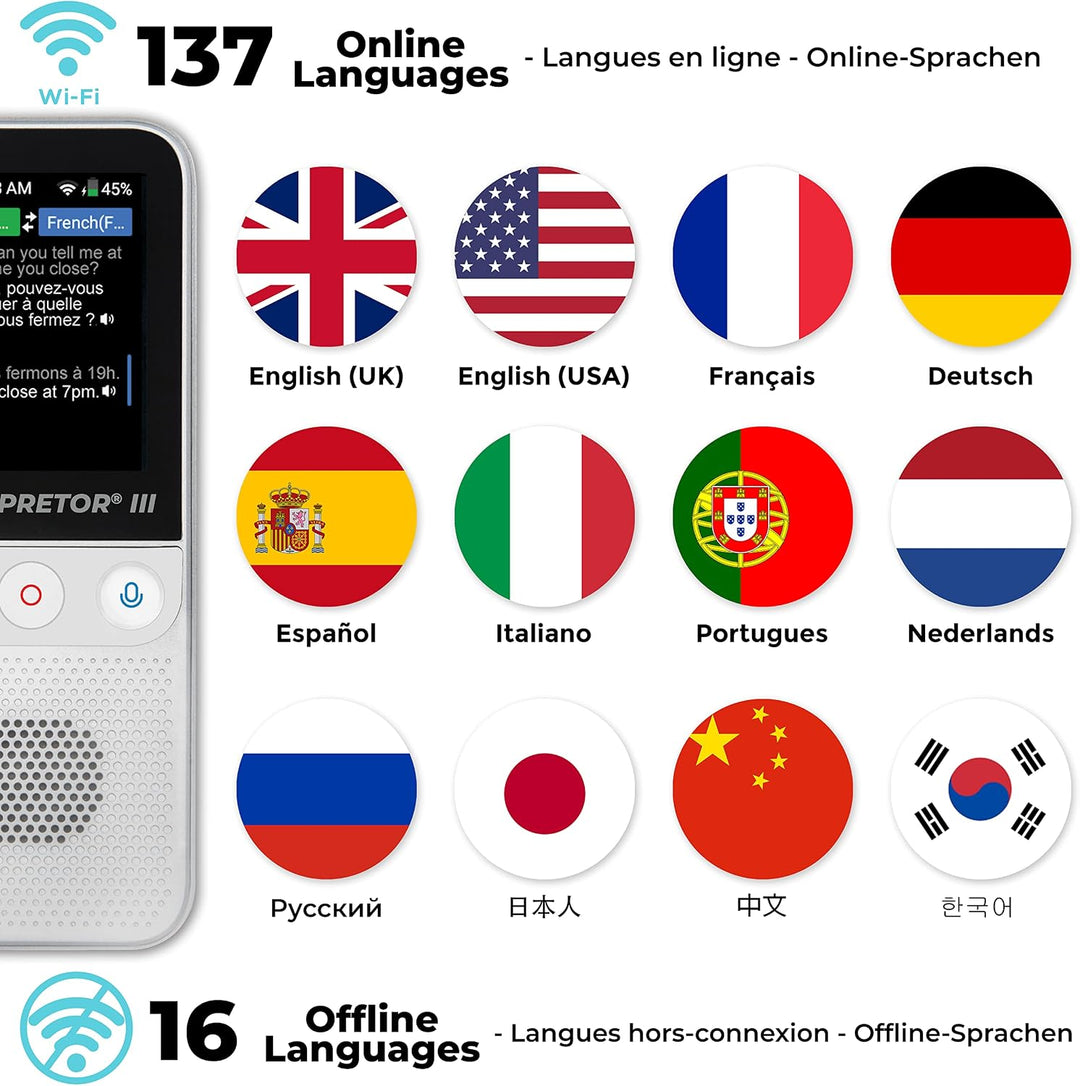 Lexibook NTL3000 Interpretor 3-Instant Voice 137 Sprachen, Fotoübersetzung und Memos, Pro Portable &amp;