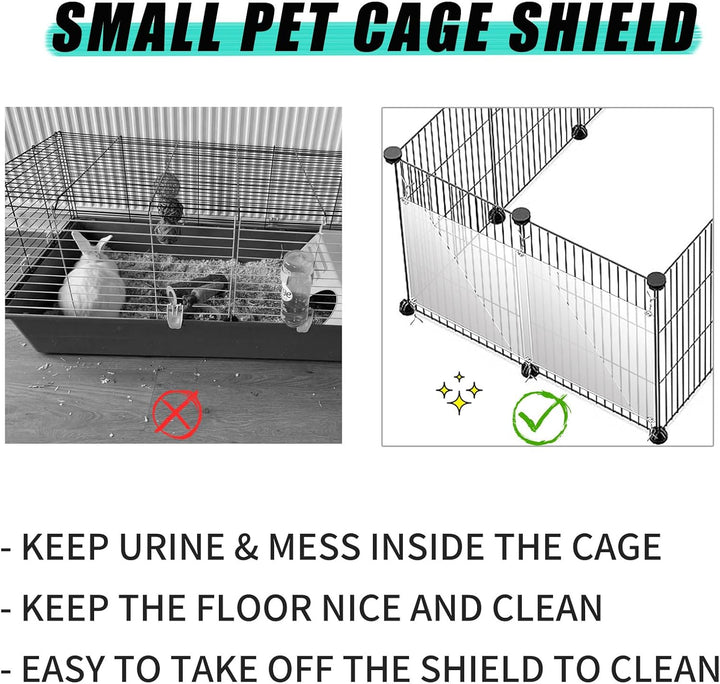 6 Stück Haustierkäfig-Einlage, 26 x 21 cm, Urin-Schutz, Seitenfutter, transparentes Blatt, Kaninchen