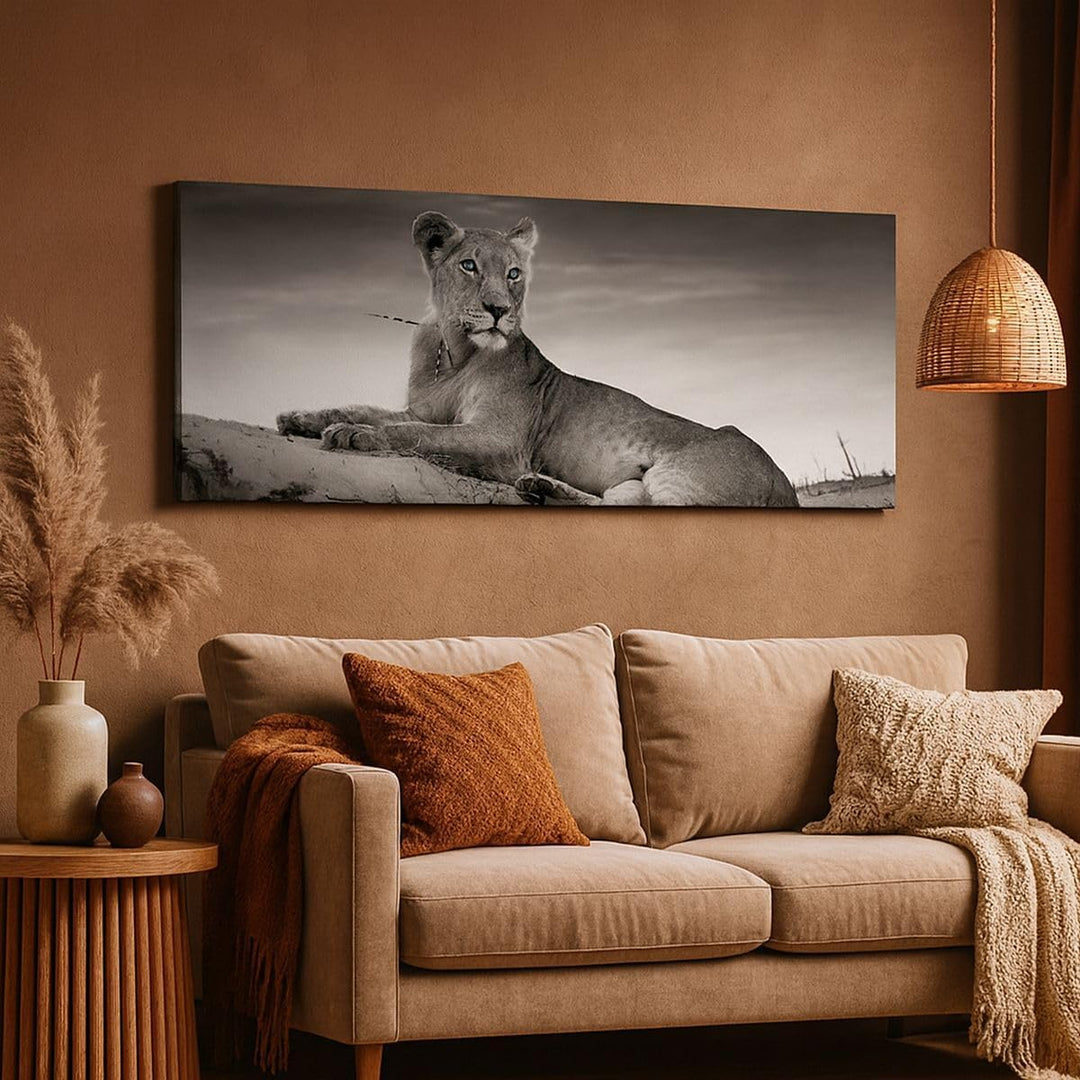Wandbilder Dekoration Wohnzimmer Tierwelt weiblich katze Tier Panorama Bilder auf Leinwand 120x50cm