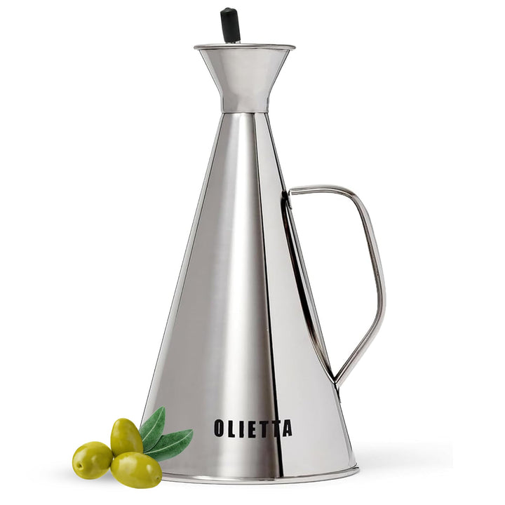 Olietta Tropf- und auslaufsichere Ölflasche aus Edelstahl - 750 ml Ölflasche mit Ausgiesser zum Ausg