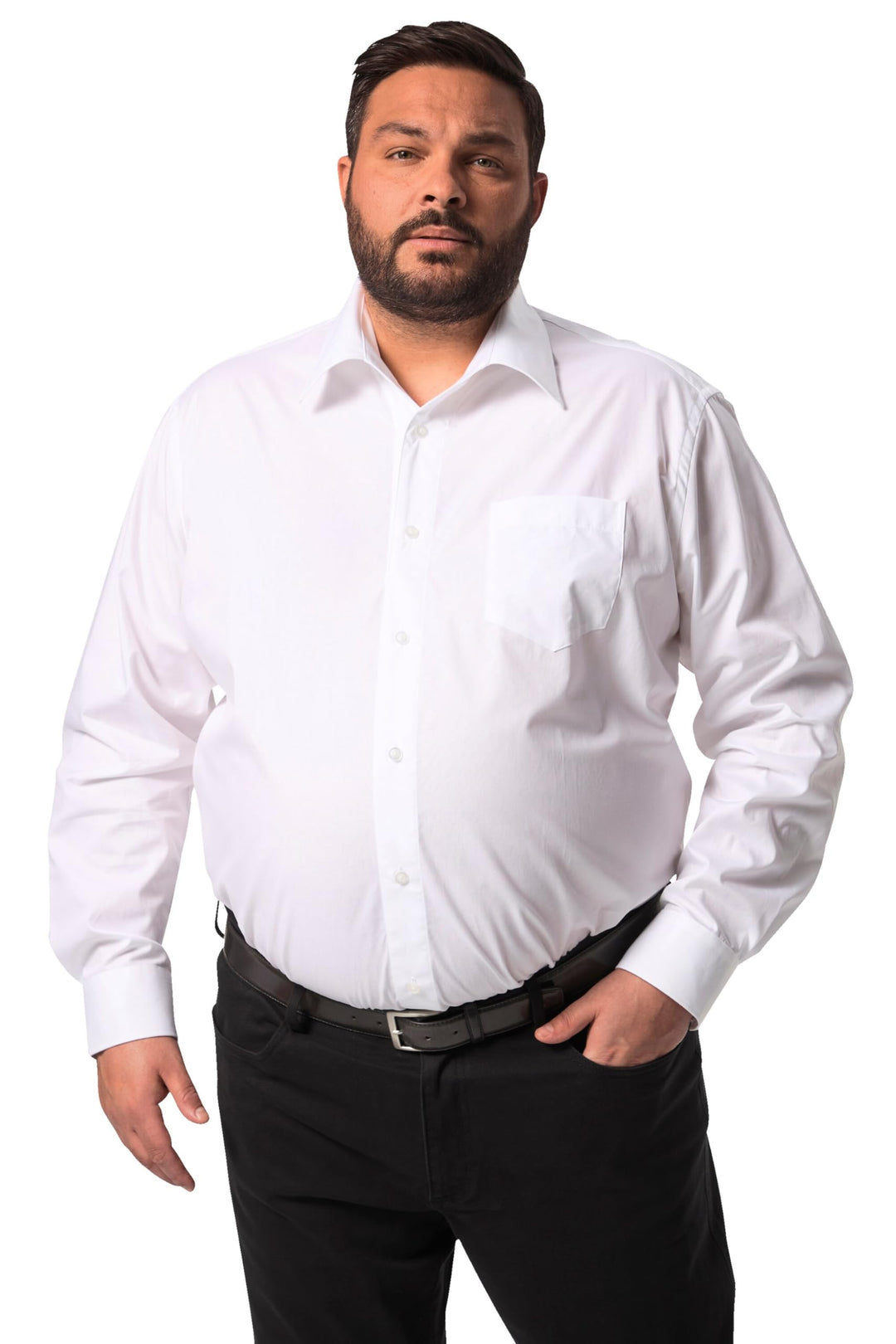 Men Plus Herren grosse Grössen Übergrössen Menswear L-8XL Businesshemd, Langarm, Easy Care, Vario-Kr