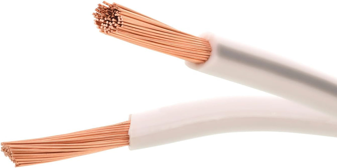 DCSk 30m - 2x2,5mm² Lautsprecherkabel weiss - OFC Kupferkabel für HiFi Audio - 99,99% Voll-Kupfer Bo