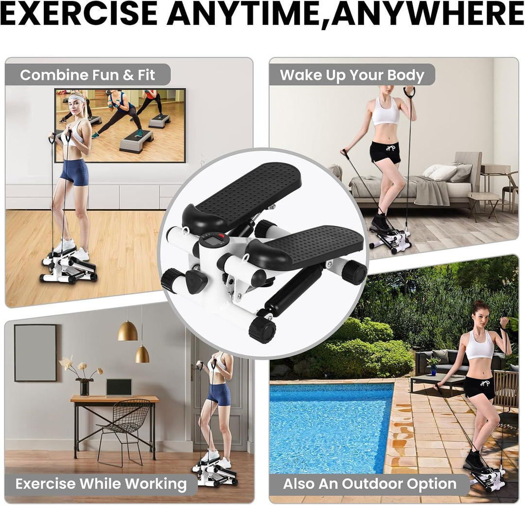 Mini-Stepper, Übungsstepper mit Widerstandsbändern, LCD-Display, luftbetriebener Treppenstepper, Ger