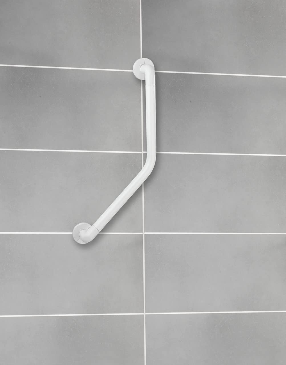 WENKO Wandhaltegriff Secura 37 x 37 cm Weiss - Bad-Sicherheitsgriff für Badewanne oder WC mit 135°-W