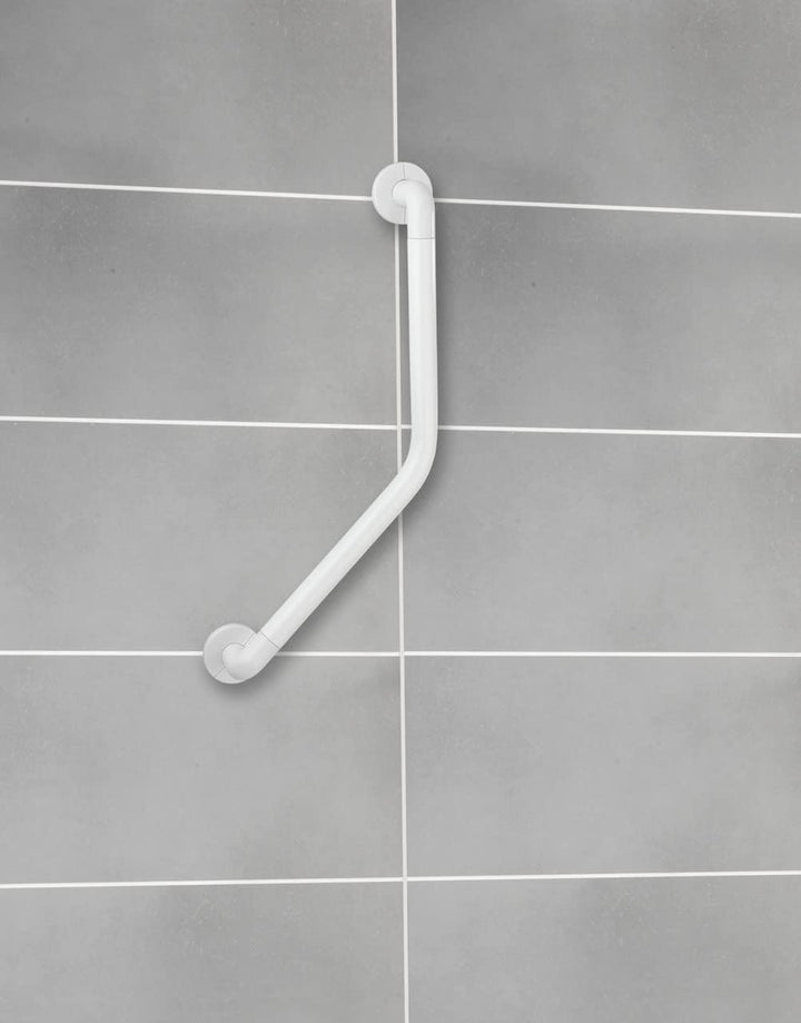 WENKO Wandhaltegriff Secura 37 x 37 cm Weiss - Bad-Sicherheitsgriff für Badewanne oder WC mit 135°-W