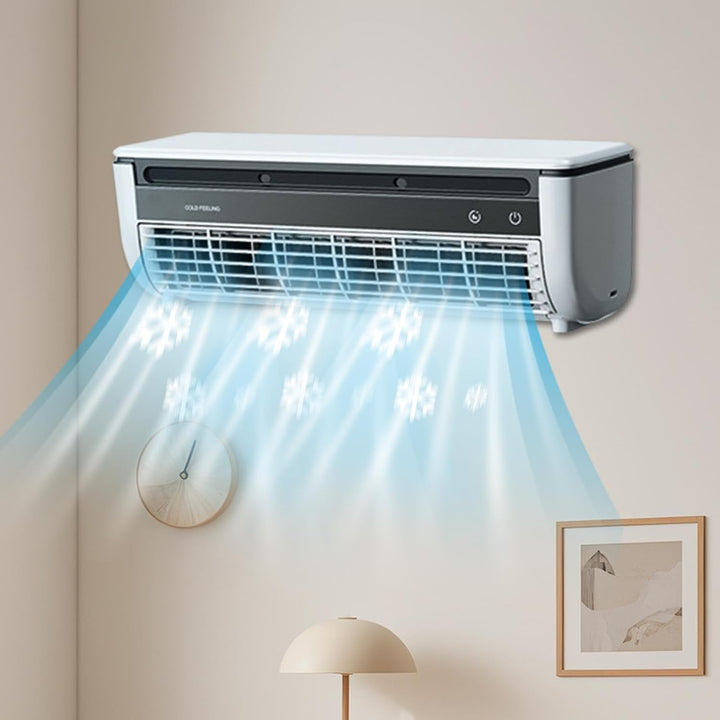 Wandmontierter Klimaanlagenventilator, Kabelloser USB-wiederaufladbarer Luftkühler mit 3 Geschwindig