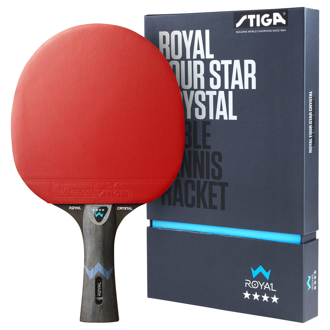 Stiga Royal 4-Star Table Tennis Ping Pong Bat, Black/Red Einzelbett, Einzelbett