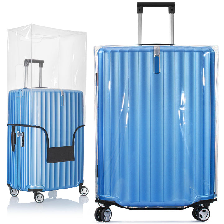 BlueCosto Transparente PVC Koffer Abdeckungen Kofferhülle Kofferschutzhülle Koffer Hülle L Grosser:2