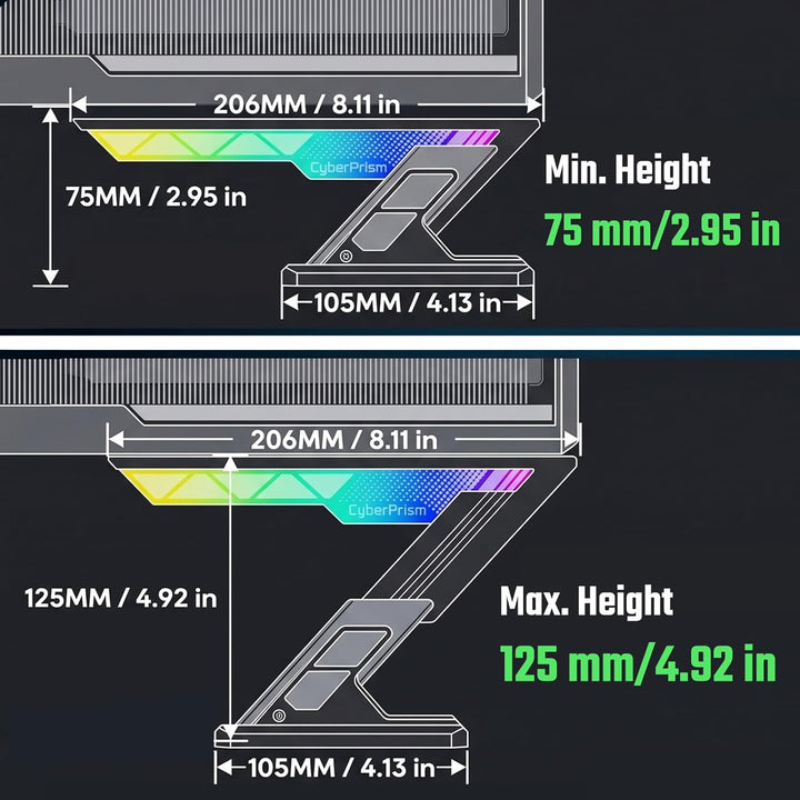 ARGB GPU Halterung, Anti Sag Grafikkartenhalter für RTX 4090 5090, Verstellbare Grafikkarte Stütze A