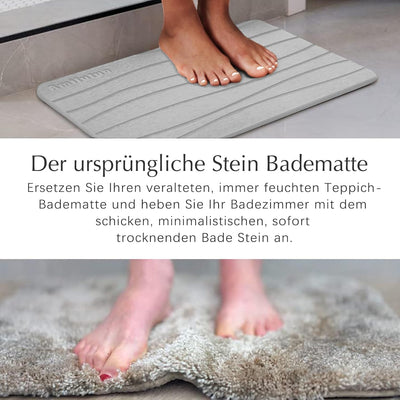 Amilutuo Badematte Stein, Diatomite Stone Bath Mat, rutschfeste Stein Badematte, Badematte Stein Sch