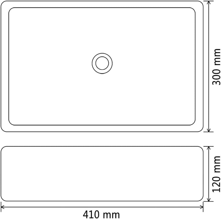 WIFESE Waschbecken Keramik Rechteckig Schwarz 41x30x12 cm Aufsatzwaschbecken Eckig Waschbecken Gäste