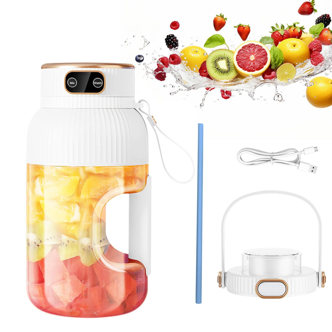 Mesen Tragbarer Mixer Smoothie Maker 10 Klingen, USB-C Wiederaufladbarer Persönlicher Mixer, 1200 ML