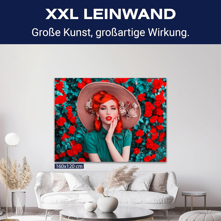 wandmotiv24 Leinwandbild Models, 120x90cm, Querformat, Vintage, Frau, Deko, Bilder auf Leinwand, Wan