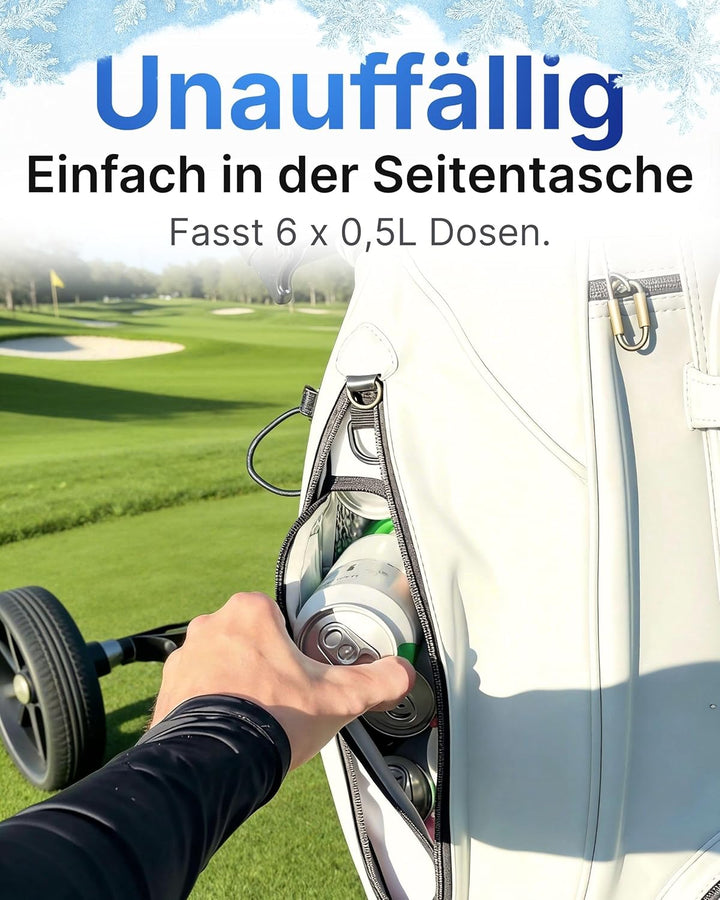 Premium Golf Bierkühler Kühltasche für Golftasche | Eiskalte 6 Dosen | Hält Getränke stundenlang kal