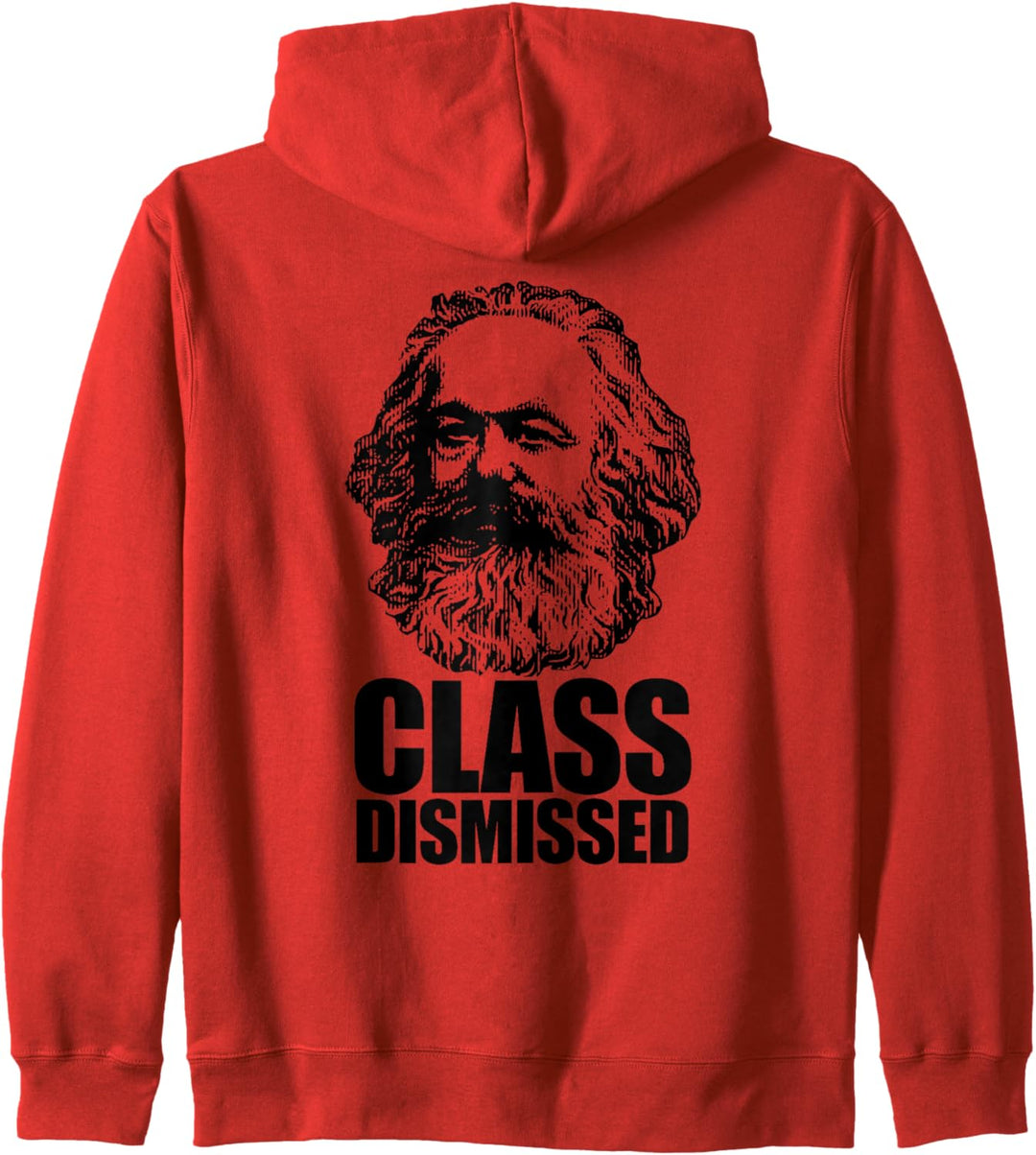 Karl Marx lustige kommunistische Meme auf der Rückseite. Kapuzenjacke