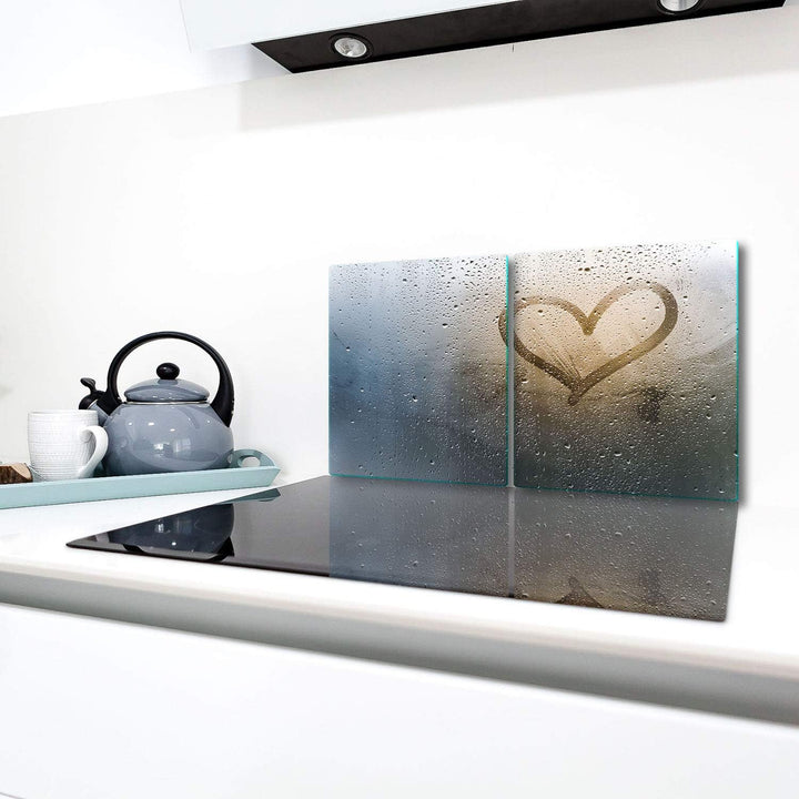 TMK | Herdabdeckplatten Set 2x40x52 cm Ceranfeld Abdeckung Glas Spritzschutz Abdeckplatte Glasplatte
