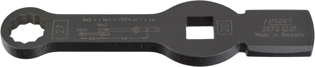 Hazet Schlag-Ringschlüssel (2 Schlagflächen, Vierkant 20 mm (3/4 Zoll), Aussen-Doppel-Sechskant Prof